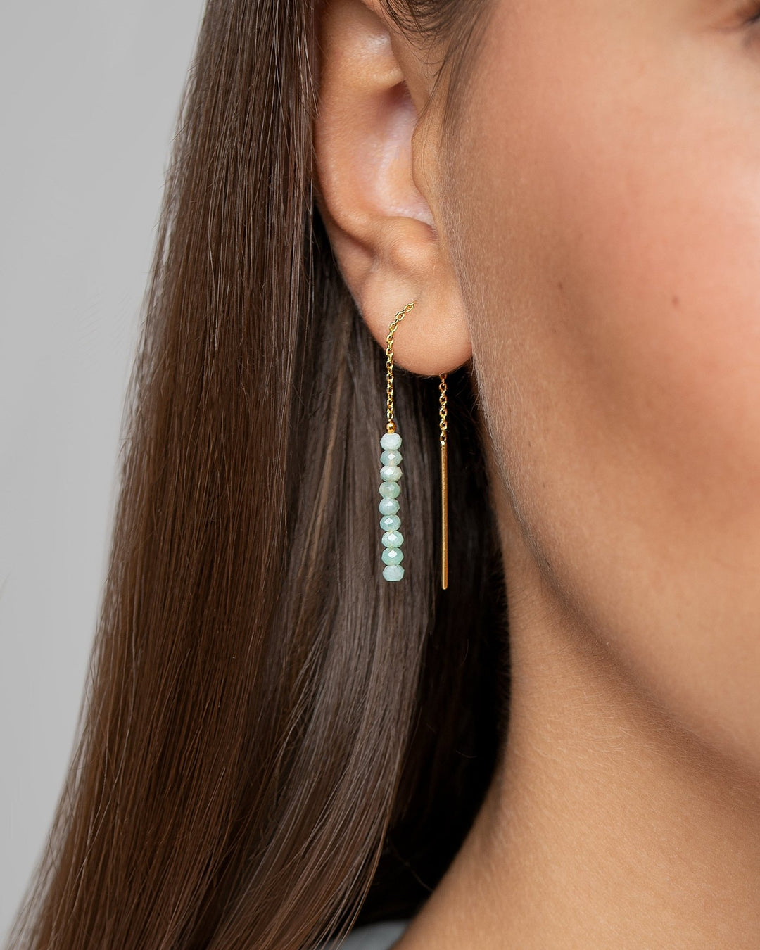 Adela Long Chain Earrings - 2. Amazonite105MMbeaded earringsChain EarringsLunai Jewelry