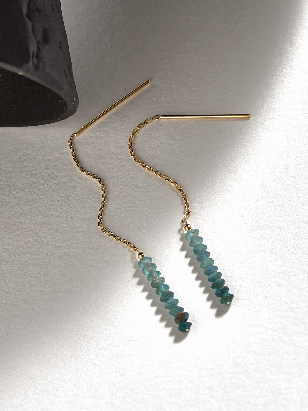 Adela Long Chain Earrings - 3. Apatite105MMbeaded earringsChain EarringsLunai Jewelry