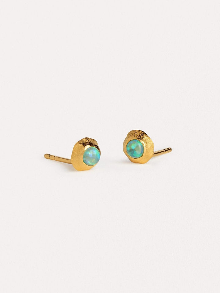 Clevia Opal Stud Earrings - Jungle GreenBirthstone Earringsboho earringsLunai Jewelry