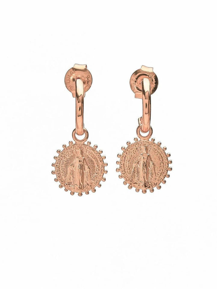 Codi Gold Coin Earrings - 18K Rose Gold PlatedBackUpItemsCoin Dangle EarringsLunai Jewelry