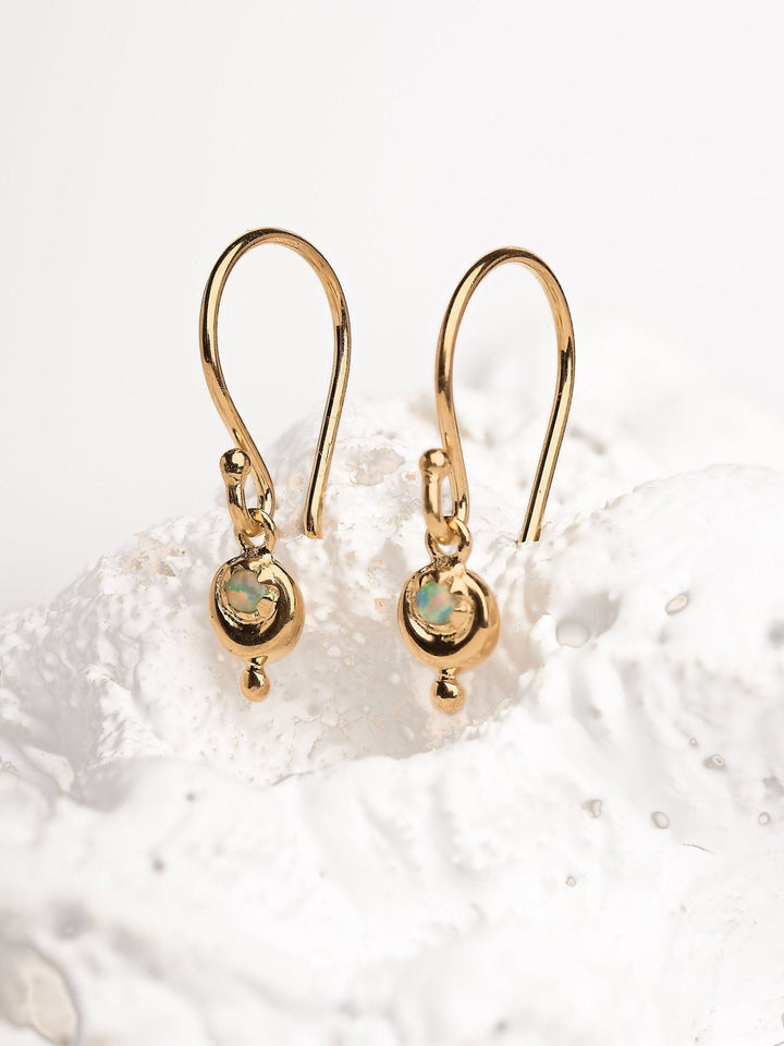 Ebel Dangle Earrings - White Zircon24K Gold PlatedALLBirthstone EarringsLunai Jewelry