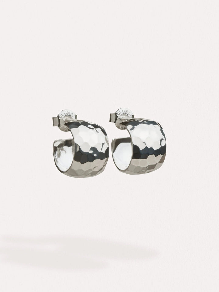 Gold Textured Hoop Earrings - Silver Plated Mattebest selling itemsChristmas GiftLunai Jewelry