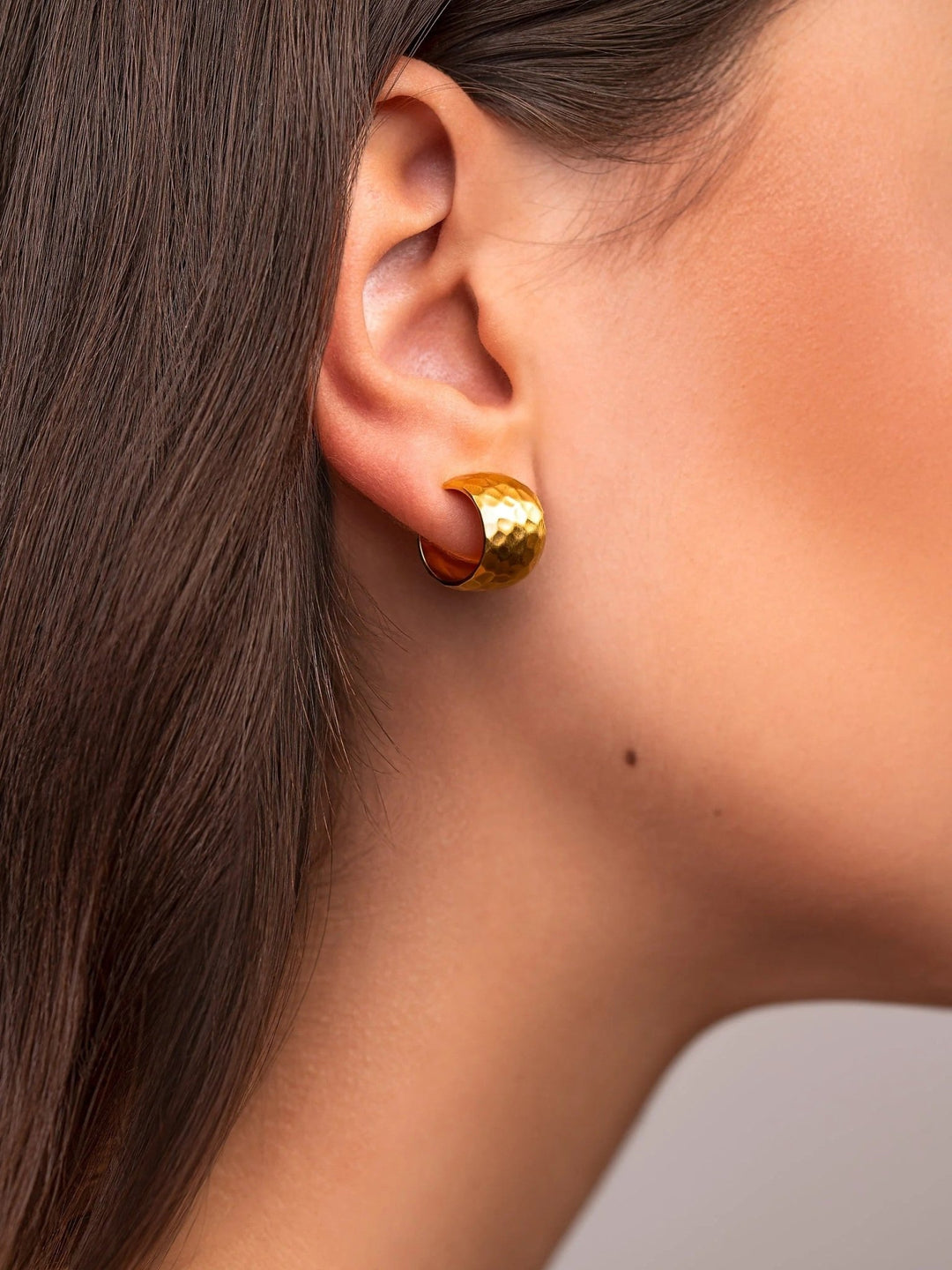 Gold Textured Hoop Earrings - Silver Platedbest selling itemsChristmas GiftLunai Jewelry