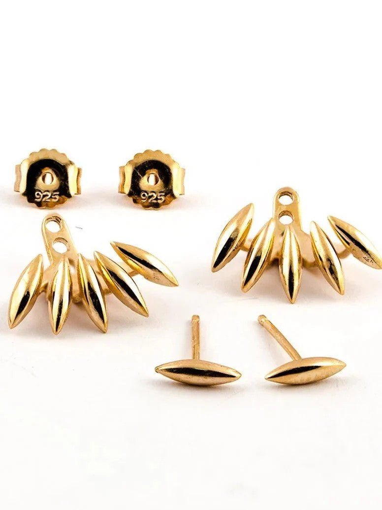 Kenia Ear Jacket Earrings - 24K Gold PlatedBackUpItemsbridesmaid studsLunai Jewelry
