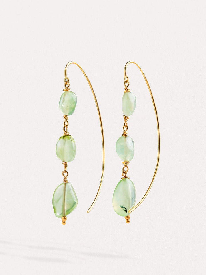 Laia Gemstone Hoop Earrings - Prehnitebeaded jewelryboho earringsLunai Jewelry