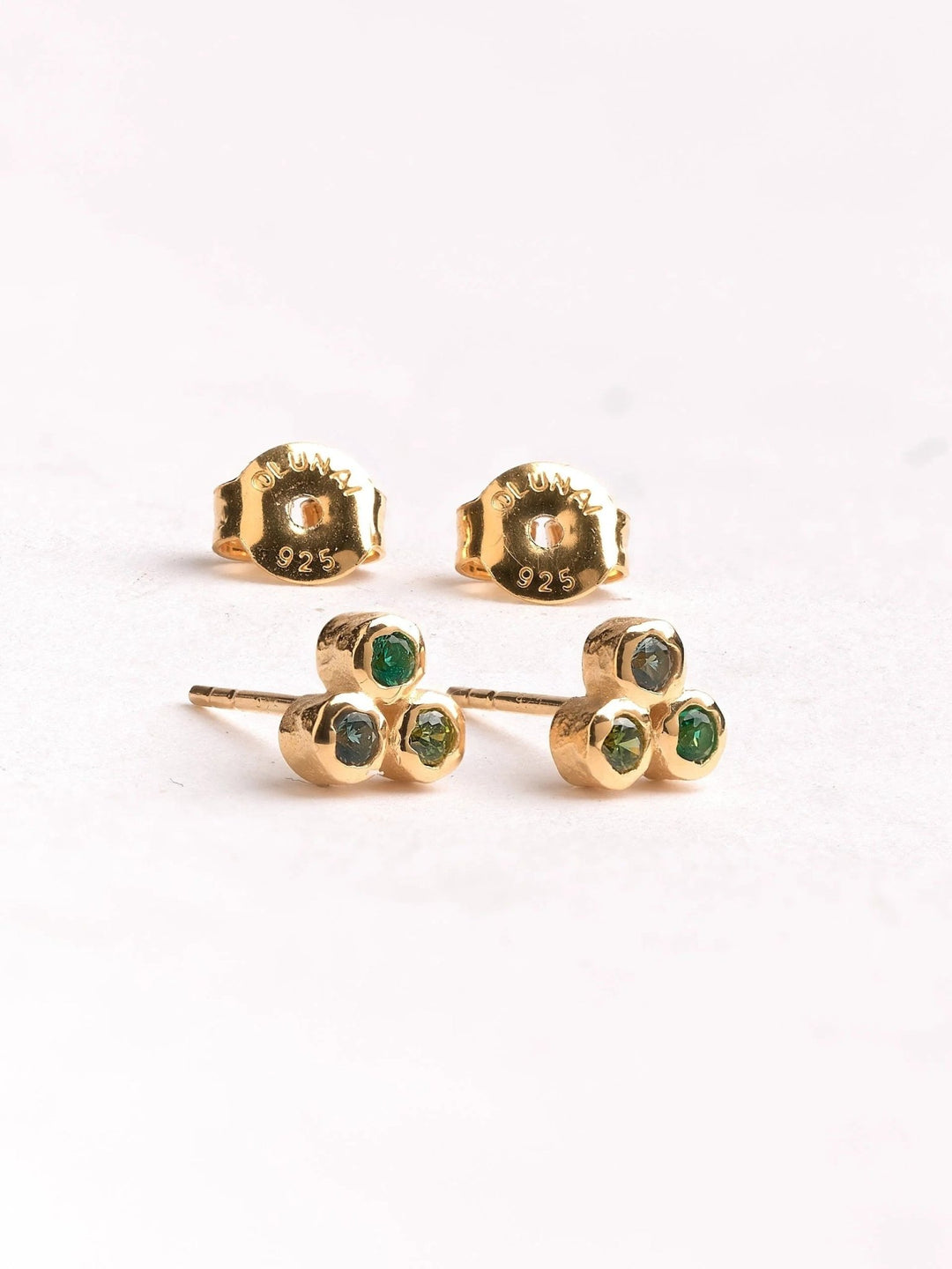 Lizzie Multiple Sparkling Stud Earrings - GREENSanniversary giftbirthstone earringsLunai Jewelry