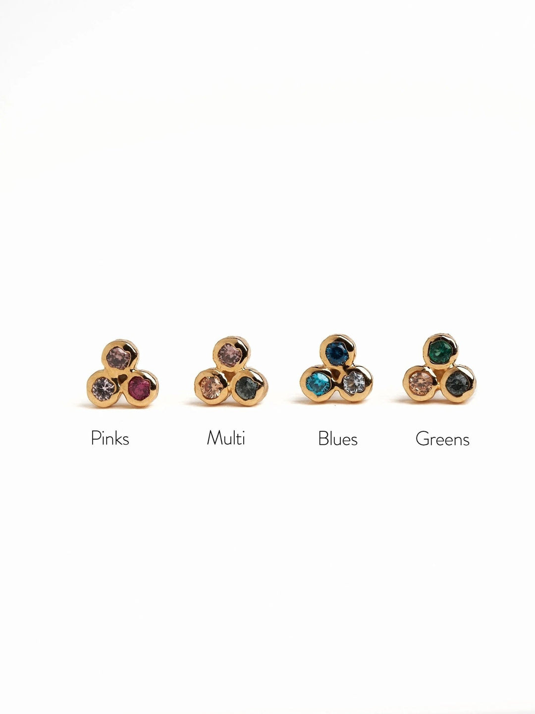 Lizzie Multiple Sparkling Stud Earrings - GREENSanniversary giftbirthstone earringsLunai Jewelry