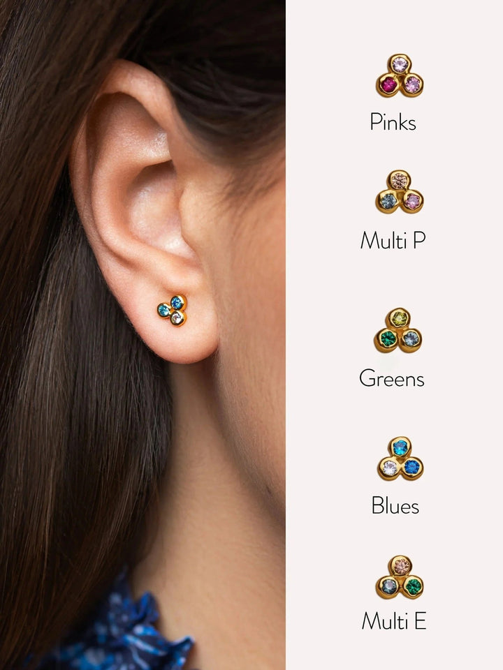 Lizzie Multiple Sparkling Stud Earrings - MULTI - Panniversary giftbirthstone earringsLunai Jewelry