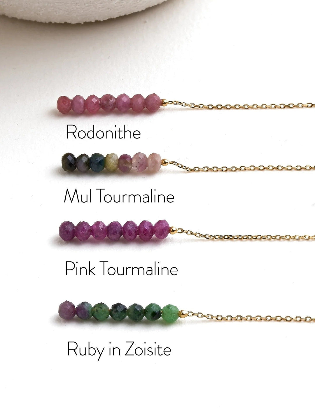 Luvia Stone Chain Earrings - 1. Rhodonite105MMchain earringscolorfull earringsLunai Jewelry