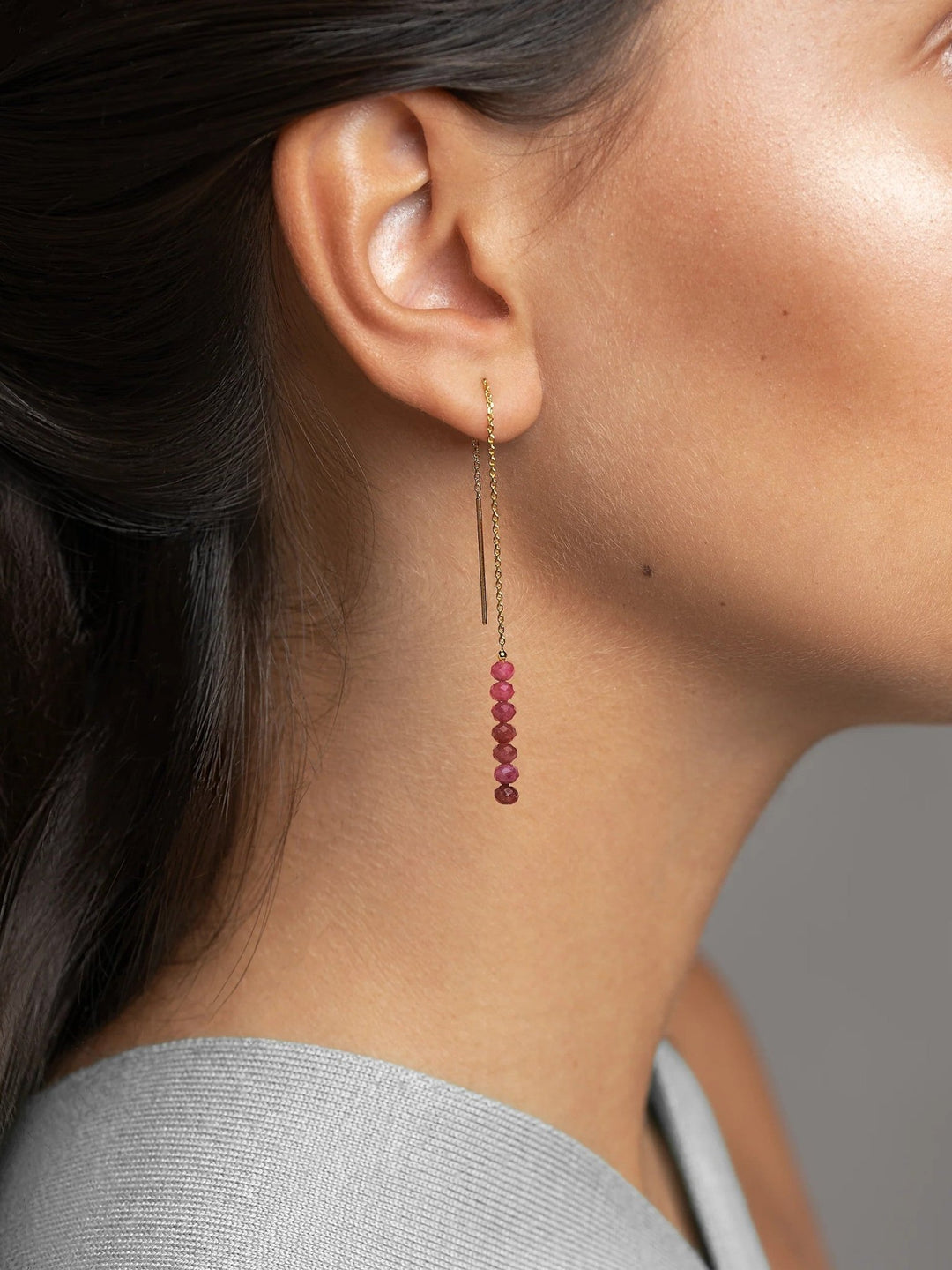 Luvia Stone Chain Earrings - 2. MultiTourmaline80MMchain earringscolorfull earringsLunai Jewelry