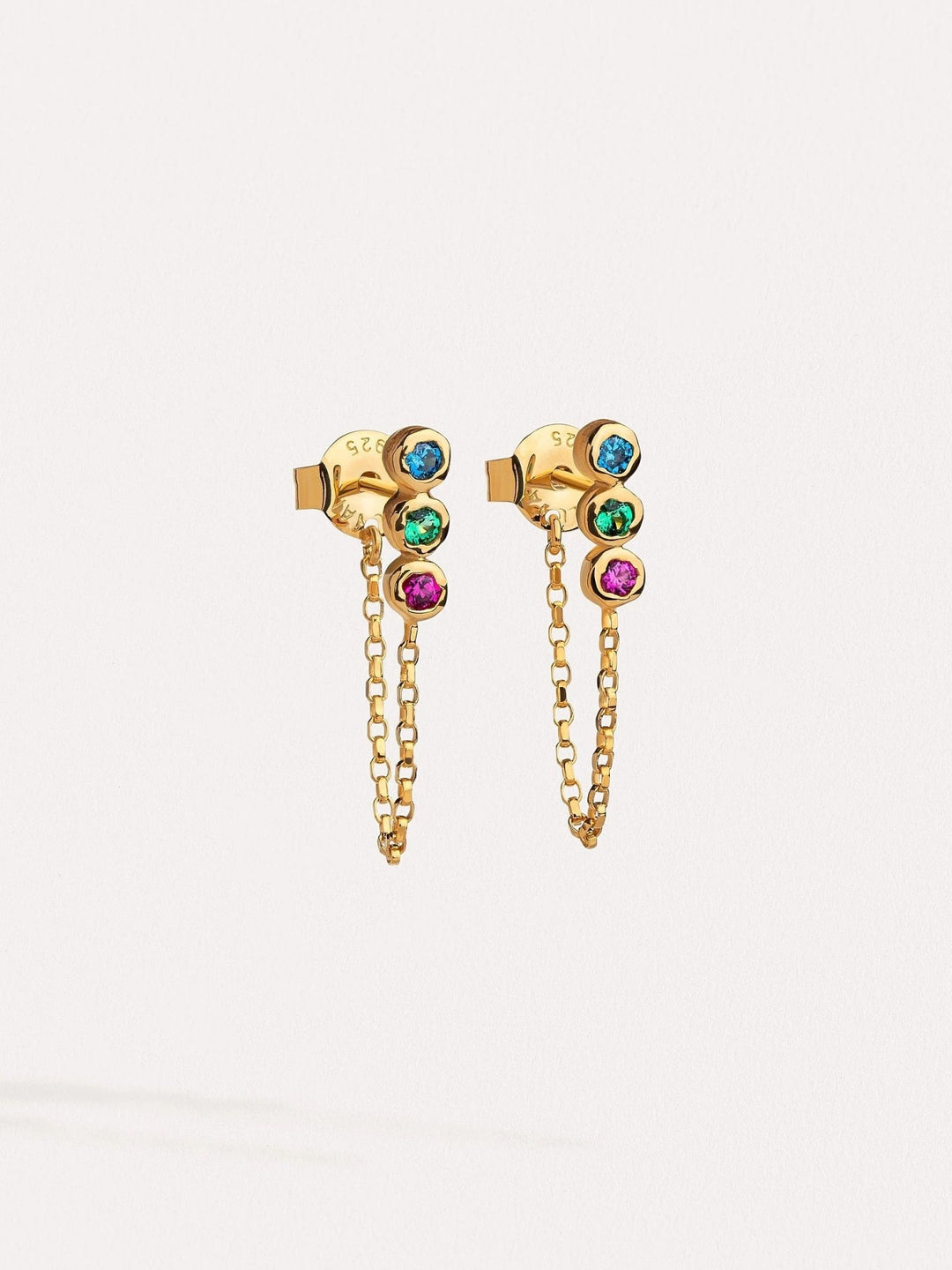 Martina Gemstone Earrings with Ruby, Emerald, Swiss Blue Topaz - MULTIAnniversary Giftbirthstone earringsLunai Jewelry