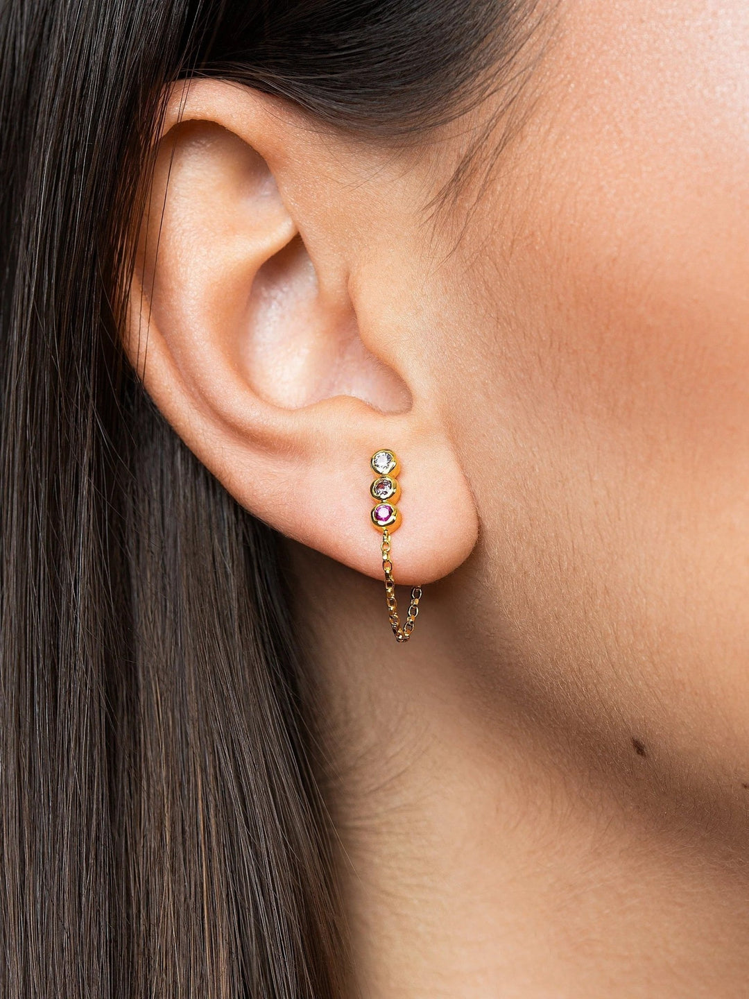 Martina Gemstone Earrings with Ruby, Emerald, Swiss Blue Topaz - MULTIAnniversary Giftbirthstone earringsLunai Jewelry