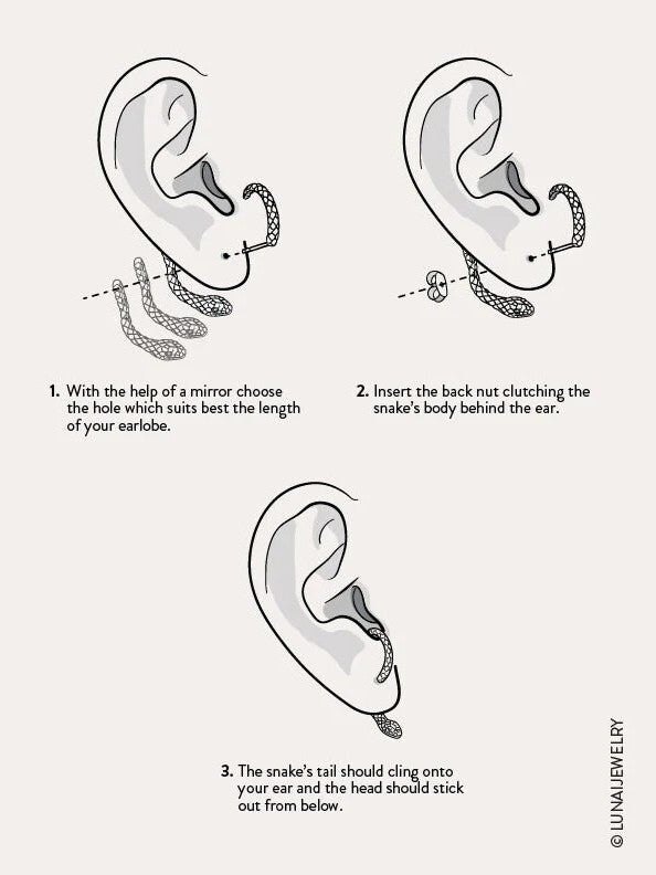 Unax Men's Earring Snake - Pair925 Silver OxideAnimal Earringsdainty earringsLunai Jewelry