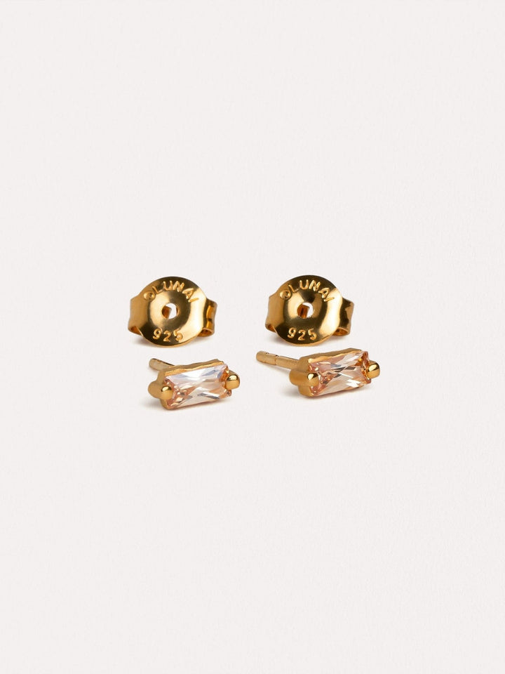 Vicky Baguette Stud Earrings - Citrine ZirconBirthstone Earringsbridal earringsLunai Jewelry