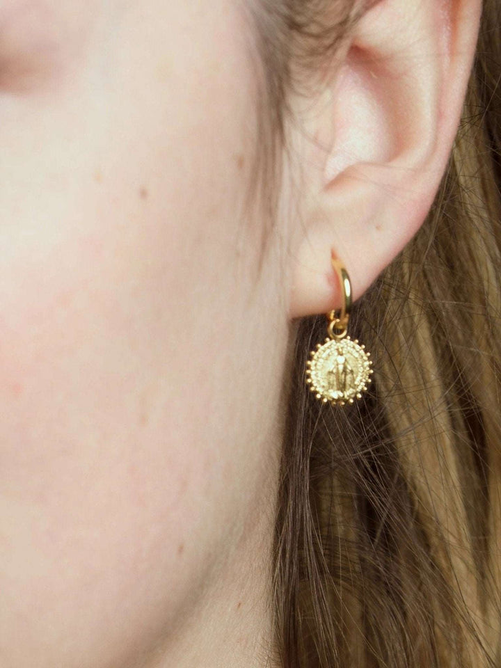 Codi Gold Coin Earrings - 18K Rose Gold PlatedBackUpItemsCoin Dangle EarringsLunai Jewelry