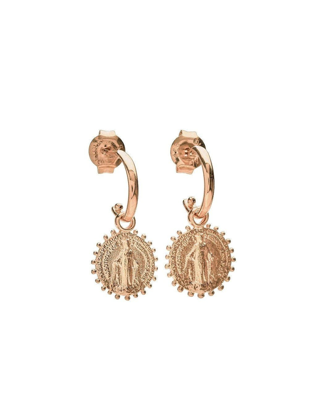 Codi Gold Coin Earrings - 18K Rose Gold PlatedBackUpItemsCoin Dangle EarringsLunai Jewelry