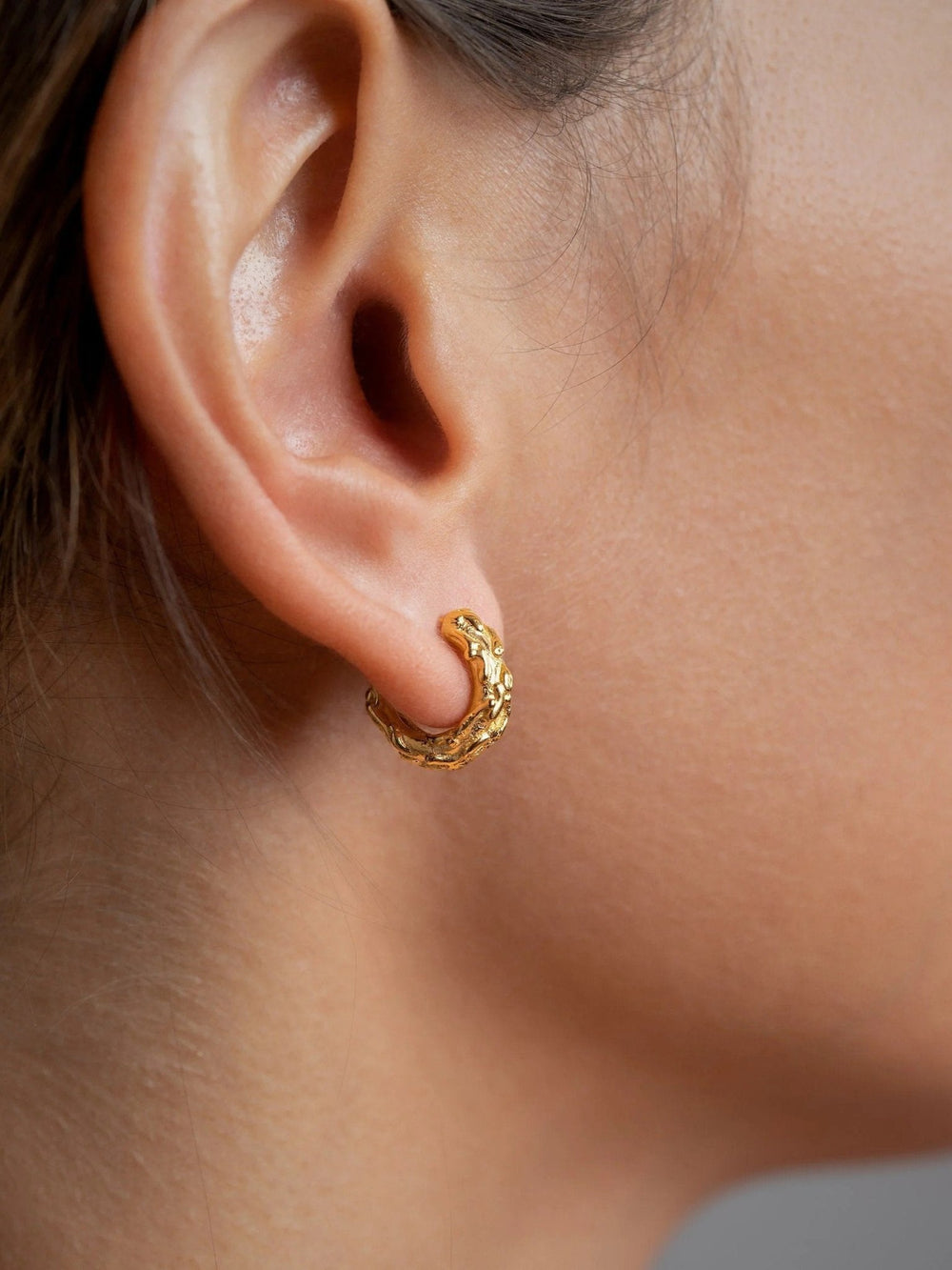 Groessa Half Hoop Earrings - 24k Gold PlatedBridesmaid GiftDainty EarringsLunai Jewelry