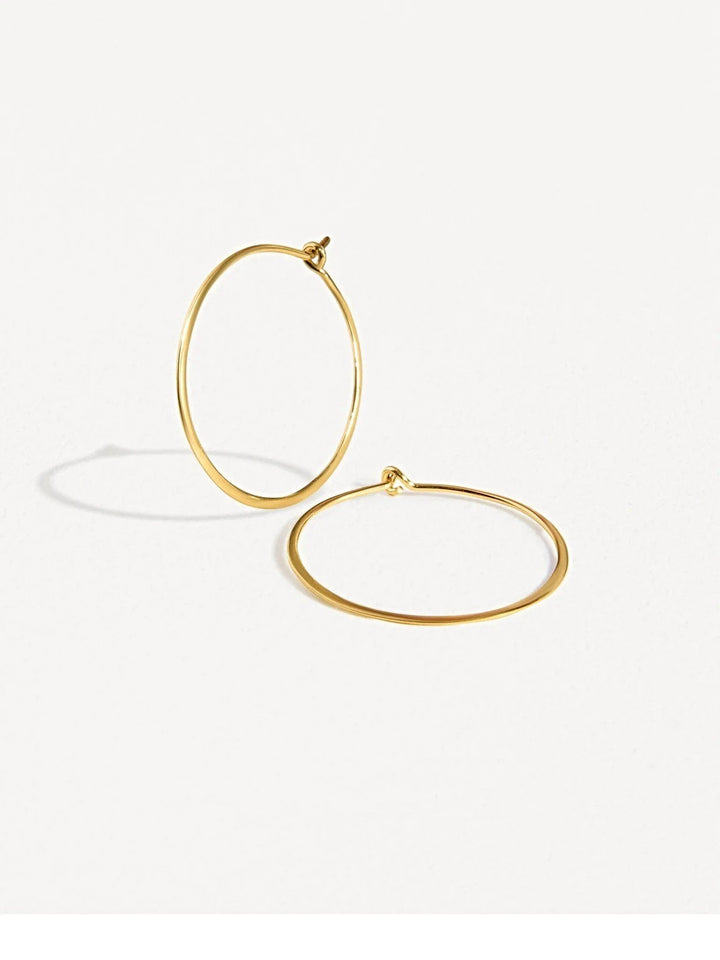 24K gold-plated second-hole hoop earrings – minimalist and delicate design.