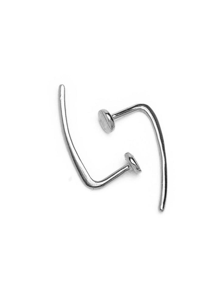 Minimalist silver open hoop earrings, delicate and versatile design.